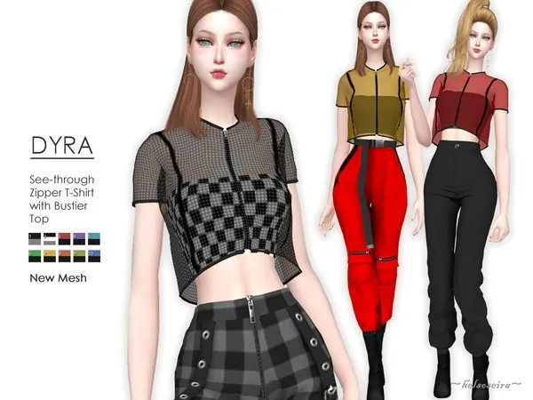 Alpha DYRA Sheer Top - The Sims 4 Custom Content