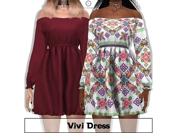 Alpha Vivi Dress by lumysims - The Sims 4 Custom Content