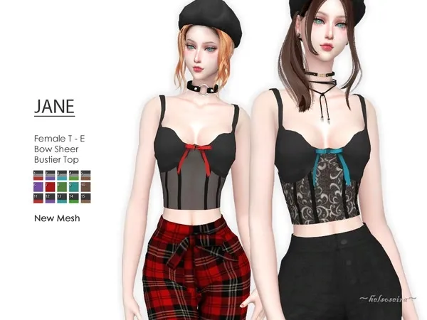 Alpha JANE Sheer Top - The Sims 4 Custom Content