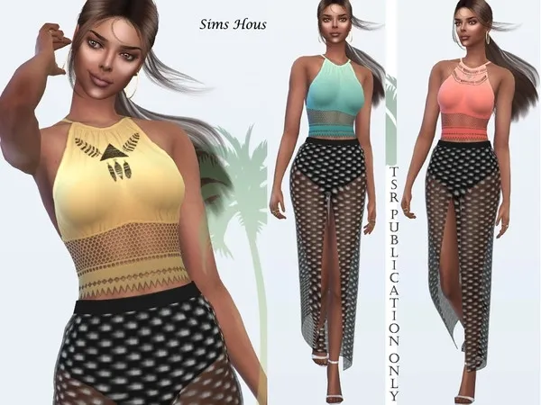 Alpha Women's Top Sunset in Sulani - The Sims 4 Custom Content