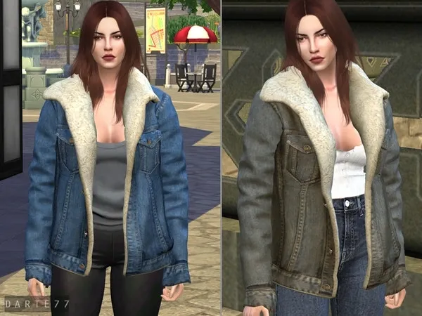 Alpha Sherpa Trucker Jacket Acc - The Sims 4 Custom Content