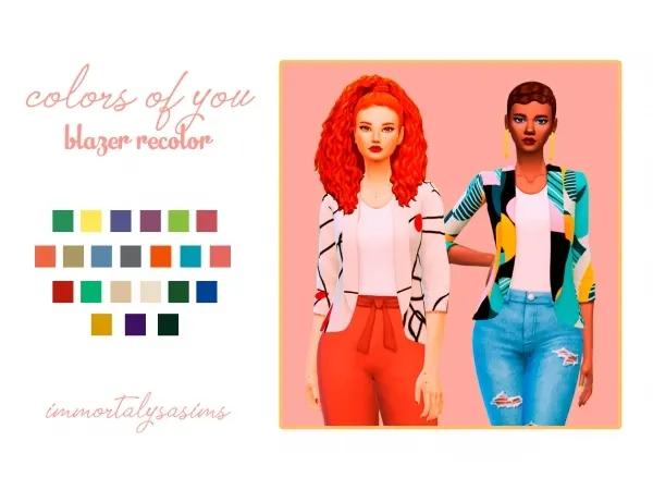 Maxis Match Colors Of You Blazer Recolor - The Sims 4 Custom Content