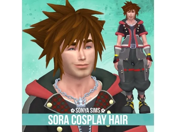 Maxis Match Sora from Kingdom Hearts Hairstyle - The Sims 4 Custom Content
