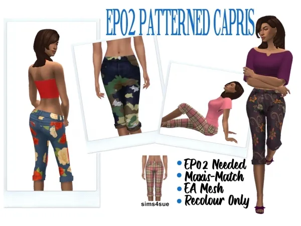 Alpha EP02 PATTERNED CAPRIS - The Sims 4 Custom Content