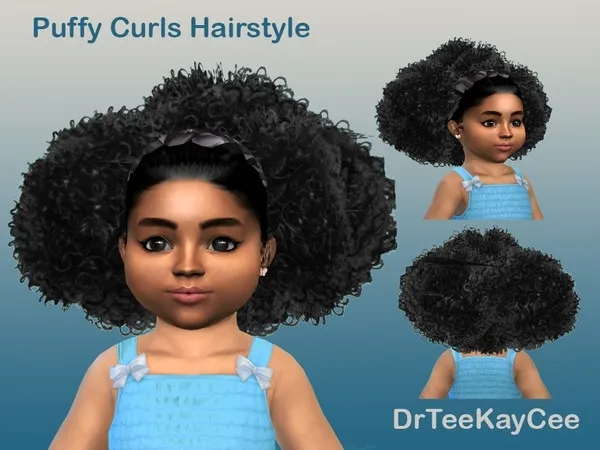 Alpha Puffy Curls Afro Toddler - The Sims 4 Custom Content
