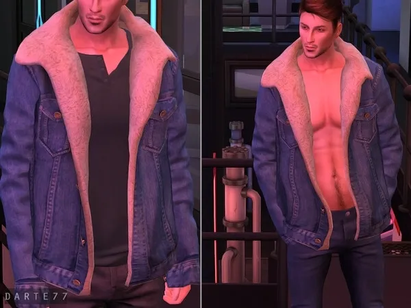 Alpha Sherpa Trucker Jacket Acc - The Sims 4 Custom Content