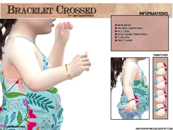 Alpha Bracelet Crossed - The Sims 4 Custom Content