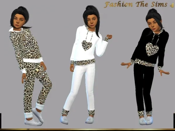 Alpha Set Hoodie for Girls Lara 2 - The Sims 4 Custom Content