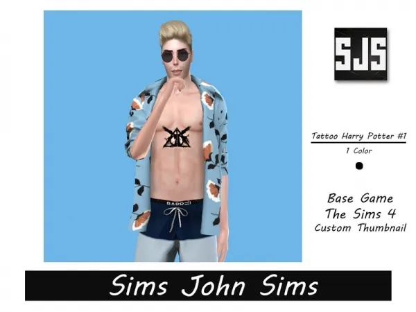 Mix Tattoo Harry Potter 1 - The Sims 4 Custom Content