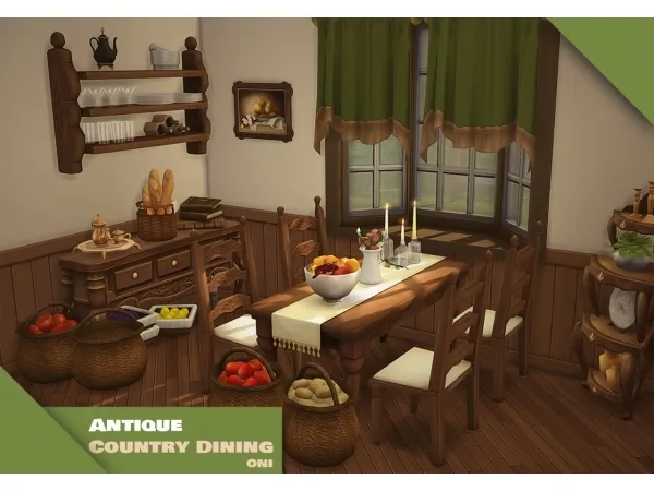 Maxis Match Antique Country Dining ni28 by o - The Sims 4 Custom Content