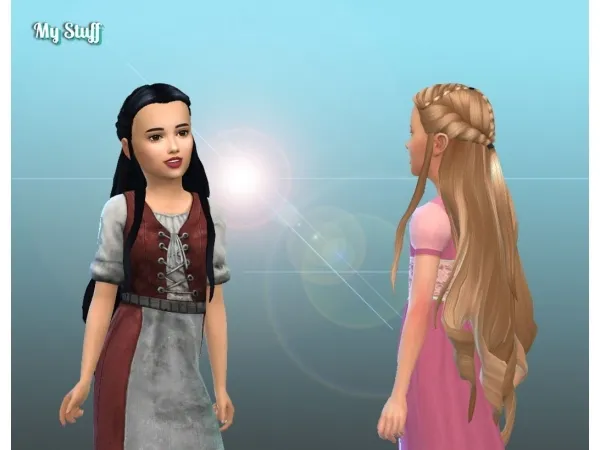 Alpha Tauriel Hairstyle for Girls - The Sims 4 Custom Content