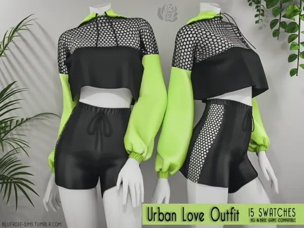 Alpha Urban Love Short by bluerose-sims - The Sims 4 Custom Content