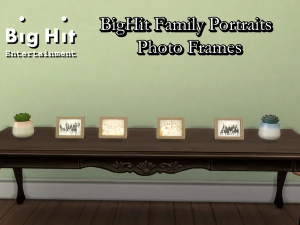 BigHit Family Portraits (Horizontal Photo Frames) - The Sims 4 Custom Content