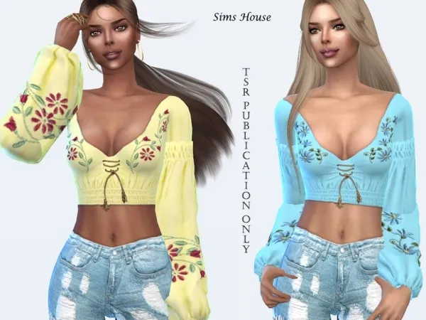 Maxis Match Sims House's Blouse Boho Sulani - The Sims 4 Custom Content