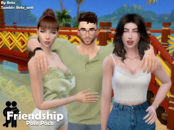 Alpha Beto_ae0's Friendship Pose Pack - The Sims 4 Custom Content