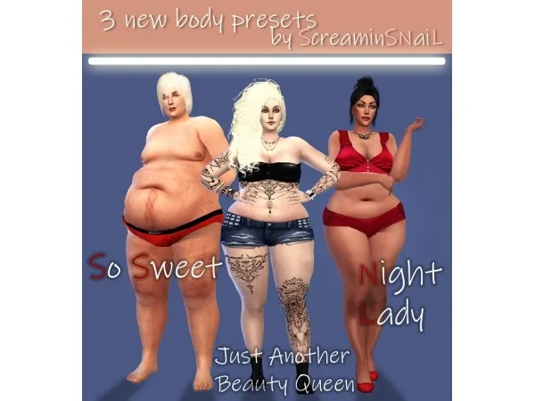 Mix SSNL 3 body presets - The Sims 4 Custom Content