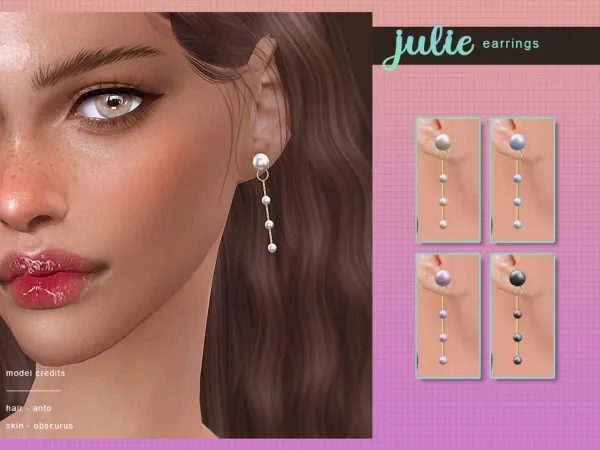 Alpha Screaming Mustard's [ Julie ] Earrings - The Sims 4 Custom Content