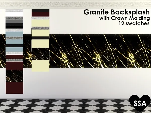 Shiny Granite Backsplash - The Sims 4 Custom Content