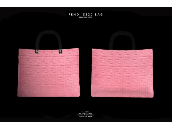 Alpha BADDDIESIMS FENDI SS20 BAG - The Sims 4 Custom Content