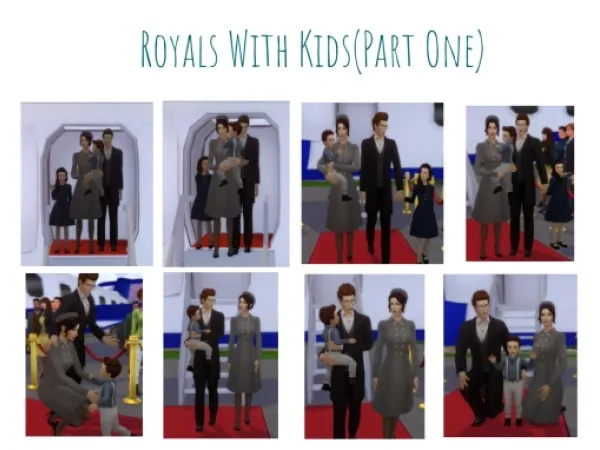 Alpha Royals With Kids Hello Posepacks - The Sims 4 Custom Content