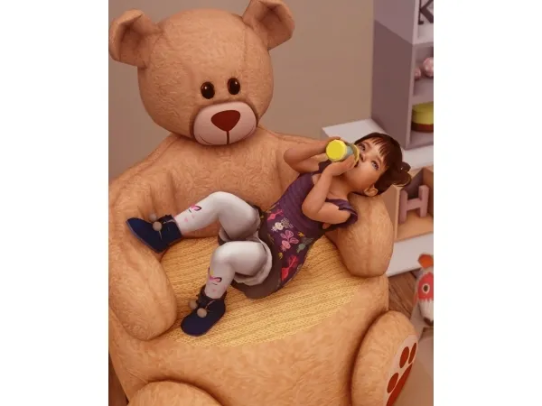 Maxis Match Teddy Bear Chair poses for Toddlers - The Sims 4 Custom Content