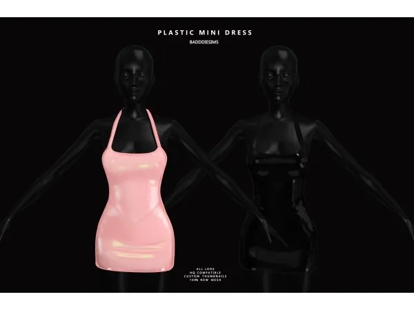 Alpha BADDDIESIMS PLASTIC MINI DRESS by simsfinds - The Sims 4 Custom Content