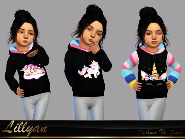 Alpha LYLLYAN's Sweatshirt unicorn toddlers - The Sims 4 Custom Content