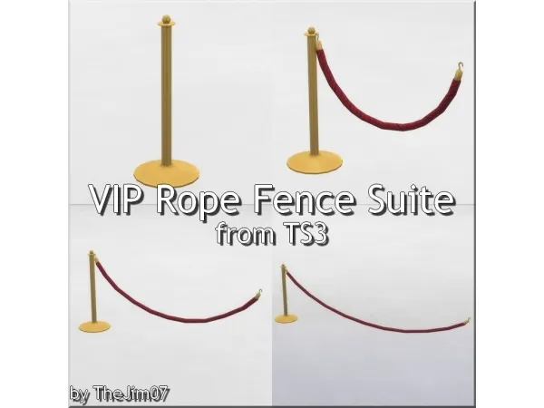 Alpha VIP Rope Fence Suite from by TheJim07 - The Sims 4 Custom Content