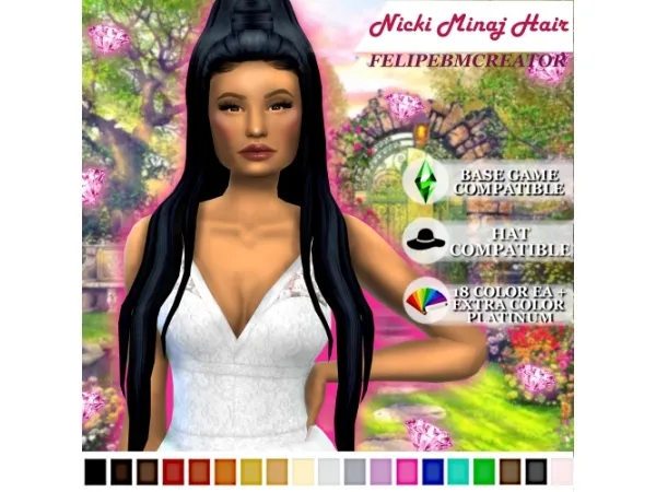 Maxis Match Nicki Minaj Hair - The Sims 4 Custom Content