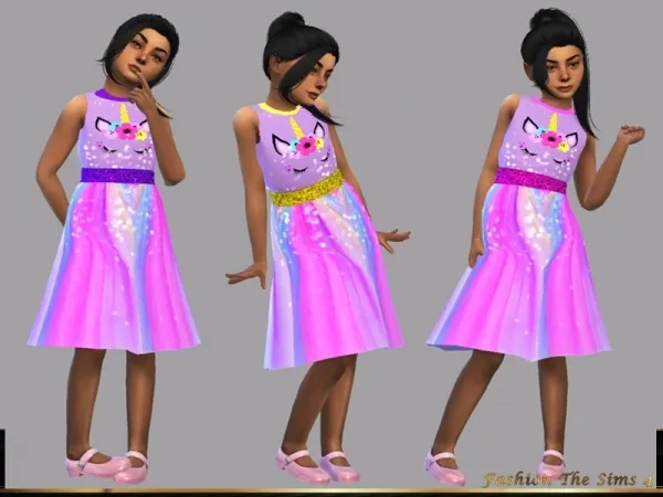 Alpha LYLLYAN's Unicorn child dress - The Sims 4 Custom Content
