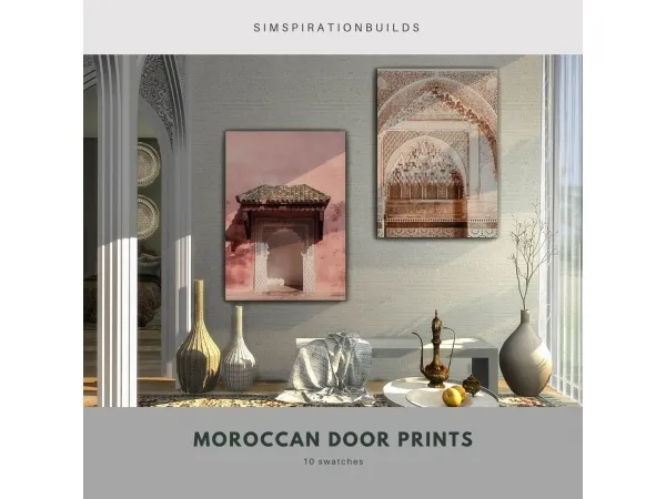 Alpha SimspirationBuilds Moroccan Door Prints - The Sims 4 Custom Content