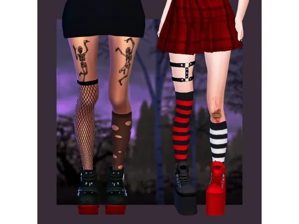 Alpha ODD GOTH SOCKS - The Sims 4 Custom Content