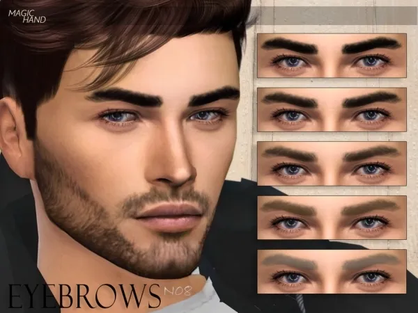 Alpha MagicHand's [MH] Eyebrows N08 - The Sims 4 Custom Content