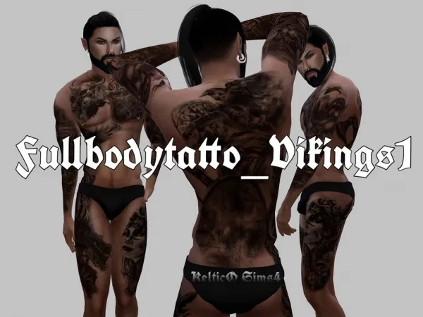 Mix KelticOSims4's Body Tattoo Vikings 1 - The Sims 4 Custom Content