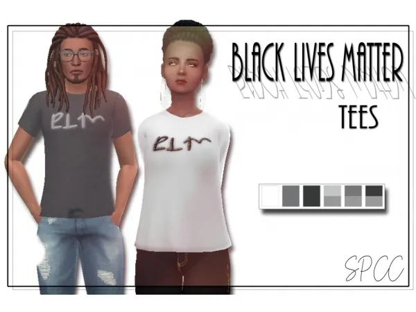 Maxis Match Simlish Black Lives Matter Tees by sunflowerpetalscc - The Sims 4 Custom Content
