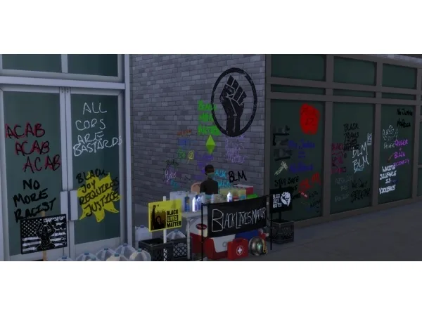 Alpha BLM_Graffiti - The Sims 4 Custom Content