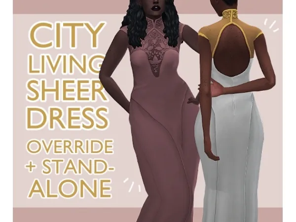 Maxis Match City living Sheer dress - The Sims 4 Custom Content