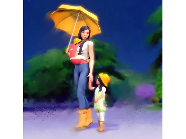 Alpha Rainy Days Posepack by hanhanthebananan - The Sims 4 Custom Content