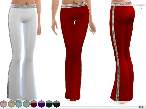 Maxis Match ekinege's Embellished Flared Trousers - The Sims 4 Custom Content