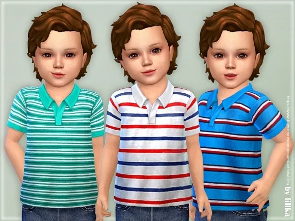 Maxis Match lillka's Toddler Boys Polo Shirt - The Sims 4 Custom Content
