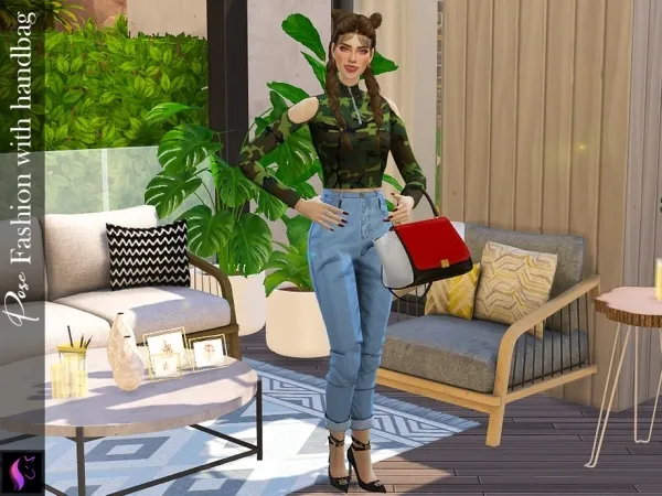 Alpha KaTPurpura's Pose Fashion With Handbag - The Sims 4 Custom Content