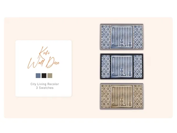 Alpha Kufi Wall Deco - The Sims 4 Custom Content