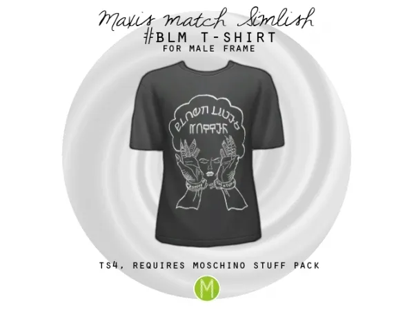 Maxis Match Maxis match Simlish BLM T shirt by simsfinds - The Sims 4 Custom Content