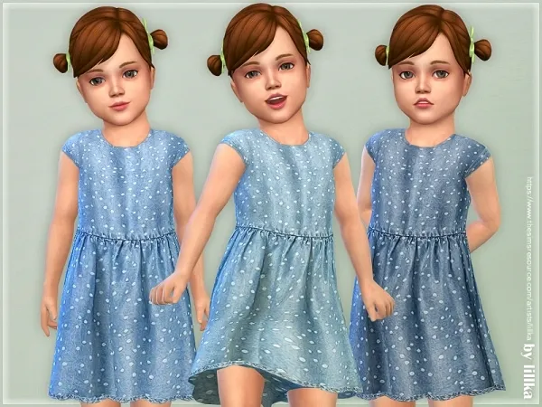 Maxis Match lillka's Toddler Denim Dress 02 - The Sims 4 Custom Content