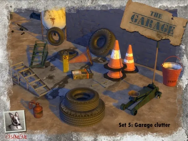Maxis Match Cyclonesue's The Garage Set 5 Garage Clutter - The Sims 4 Custom Content