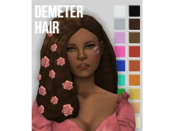 Maxis Match demeter hair by okruee - The Sims 4 Custom Content