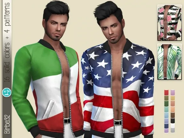 Maxis Match Birba32's Open Jacket - The Sims 4 Custom Content
