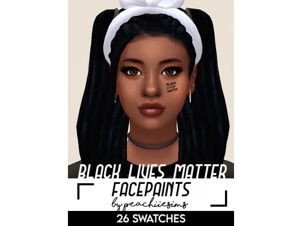 Alpha Black Lives Matter Facepaints - The Sims 4 Custom Content