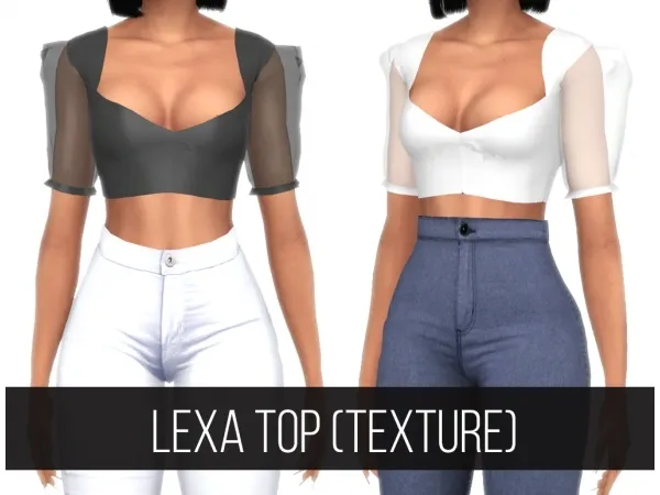 Alpha LEXA TOP TEXTURE COLORS - The Sims 4 Custom Content