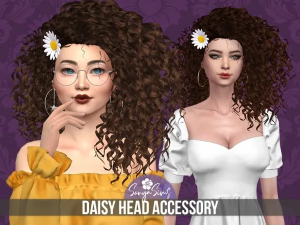 Alpha Daisy Head Accessory - The Sims 4 Custom Content